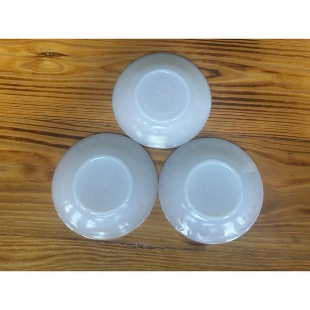 6-PC Vintage Federal Glass Milk Glass Cups & Fire King Plates Wheat Golden Glory